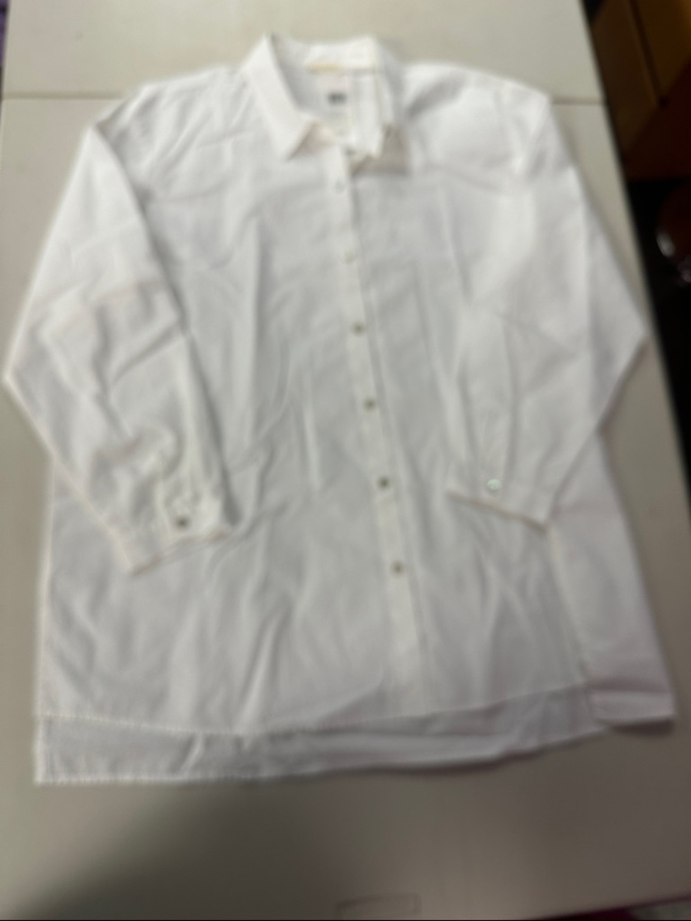 Eileen Fisher White Button-Front Tunic Blouse NWT XL